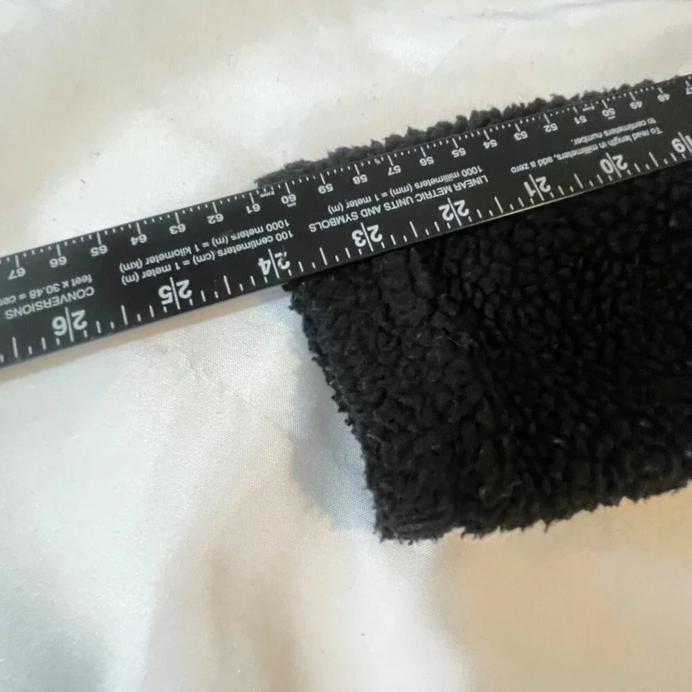 Fox Head Mens Black Hooded Faux Sherpa Lined Fleece Small - Picture 10 of 10